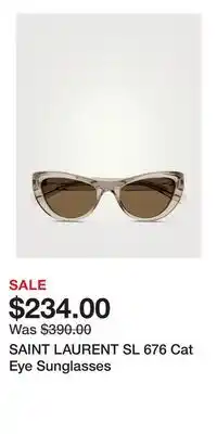Holt Renfrew SAINT LAURENT SL 676 Cat Eye Sunglasses offer