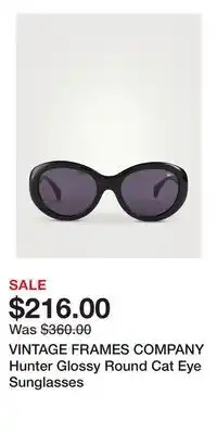 Holt Renfrew VINTAGE FRAMES COMPANY Hunter Glossy Round Cat Eye Sunglasses offer