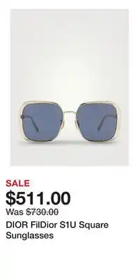 Holt Renfrew DIOR FilDior S1U Square Sunglasses offer