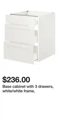IKEA Base cabinet with 3 drawers, white/white frame offer