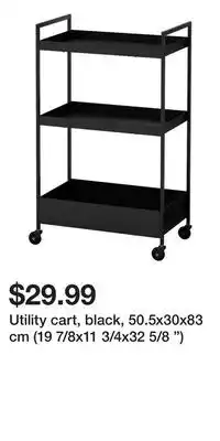 IKEA Utility cart, black, 50.5x30x83 cm (19 7/8x11 3/4x32 5/8 ) offer