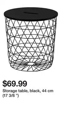IKEA Storage table, black, 44 cm (17 3/8 ) offer
