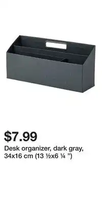 IKEA Desk organizer, dark gray, 34x16 cm (13 ½x6 ¼ ) offer