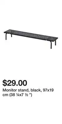IKEA Monitor stand, black, 97x19 cm (38 ¼x7 ½ ) offer