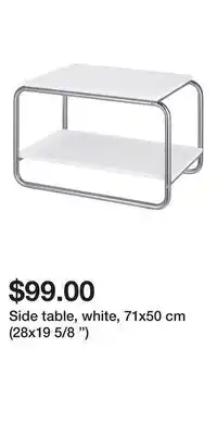 IKEA Side table, white, 71x50 cm (28x19 5/8 ) offer