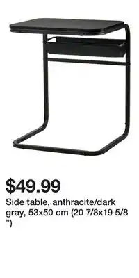 IKEA Side table, anthracite/dark gray, 53x50 cm (20 7/8x19 5/8 ) offer