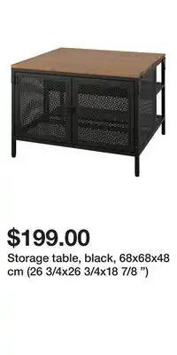 IKEA Storage table, black, 68x68x48 cm (26 3/4x26 3/4x18 7/8 ) offer