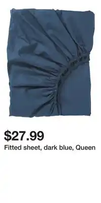 IKEA Fitted sheet, dark blue, Queen offer