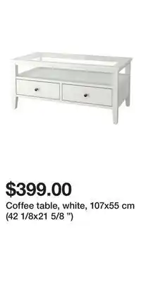 IKEA Coffee table, white, 107x55 cm (42 1/8x21 5/8 ) offer
