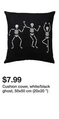 IKEA Cushion cover, white/black ghost, 50x50 cm (20x20 ) offer