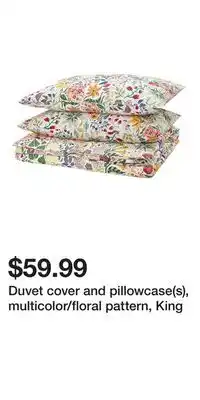 IKEA Duvet cover and pillowcase(s), multicolor/floral pattern, King offer