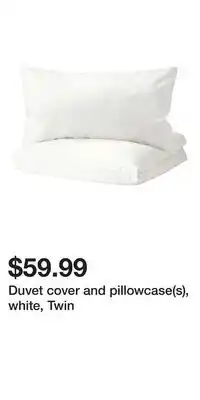 IKEA Duvet cover and pillowcase(s), white, Twin offer