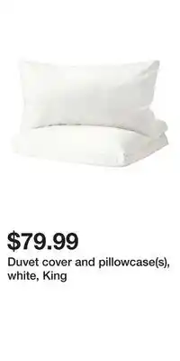IKEA Duvet cover and pillowcase(s), white, King offer