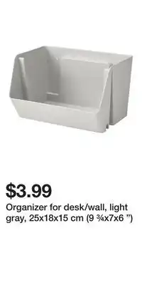 IKEA Organizer for desk/wall, light gray, 25x18x15 cm (9 ¾x7x6 ) offer