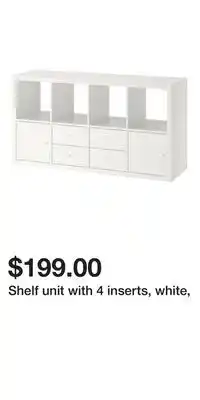 IKEA Shelf unit with 4 inserts, white offer