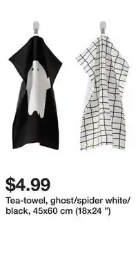 IKEA Tea-towel, ghost/spider white/black, 45x60 cm (18x24 ) offer