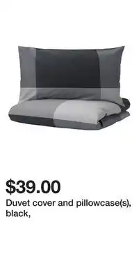 IKEA Duvet cover and pillowcase(s), black offer
