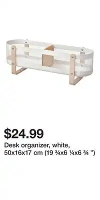 Desk organizer, white, 50x16x17 cm (19 ¾x6 ¼x6 ¾ )