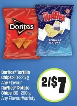FreshCo Doritos Tortilla Chips or Ruffles Potato Chips offer