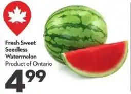 Longo's Fresh Sweet Seedless Watermelon offer
