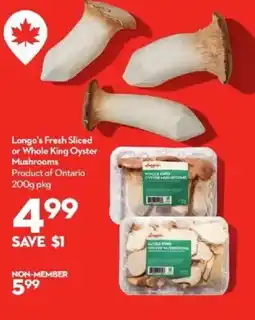 Longo's Longo's Fresh Sliced or Whole King Oyster Mushrooms offer