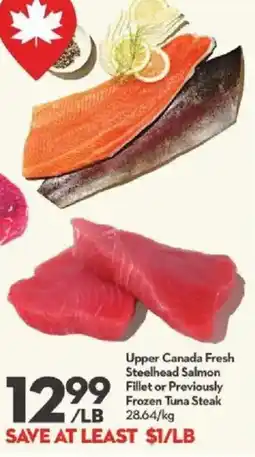 Longo's Fresh Steelhead Salmon Fillet or Previously Frozen Tuna Steak offer