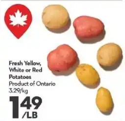 Longo's Fresh Yellow and White or Red Potatoes Product of Ontario offer