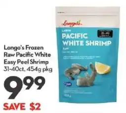 Longo's Longo's Frozen Raw Pacific White Easy Peel Shrimp offer