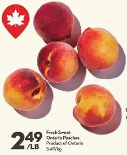 Longo's Fresh Sweet Ontario Peaches offer