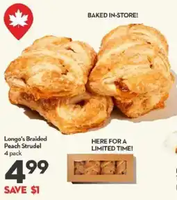 Longo's Longo's Braided Peach Strudel offer