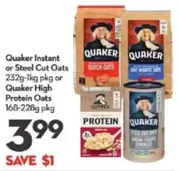 Longo's Quaker Instant or Steel Cut Oats offer