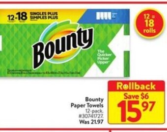Walmart Bounty paper towels offer