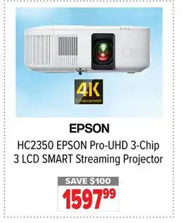 2001 Audio Video HC2350 EPSON Pro-UHD 3-Chip 3 LCD SMART Streaming Projector offer