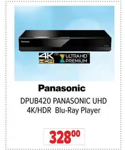 2001 Audio Video DPUB420 PANASONIC UHD 4K/HDR Blu-Ray Player offer