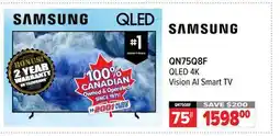 2001 Audio Video QN75Q8F 75 QLED 4K Vision AI Smart TV offer
