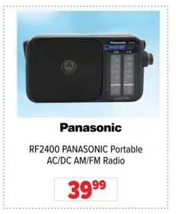 2001 Audio Video RF2400 PANASONIC Portable AC/DC AM/FM Radio offer
