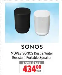 2001 Audio Video MOVE2 SONOS Dust & Water Resistant Portable Speaker offer