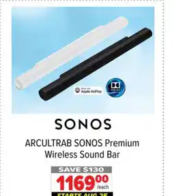2001 Audio Video ARCULTRAB SONOS Premium Wireless Sound Bar offer