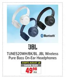 2001 Audio Video JBL Wireless Pure Bass On-Ear Headphones offer