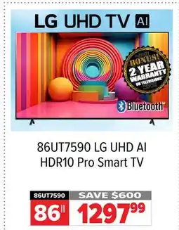 2001 Audio Video 86UT7590 86 LG UHD AI HDR10 Pro Smart TV offer