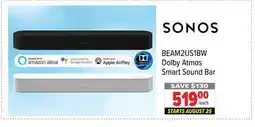 2001 Audio Video BEAM2US1BW Dolby Atmos Smart Sound Bar offer