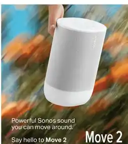 2001 Audio Video MOVE2US1B/W SONOS PORTABLE SPEAKERS offer