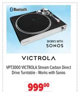 2001 Audio Video VPT3000 VICTROLA Stream Carbon Direct Drive Turntable - Works with Sonos offer