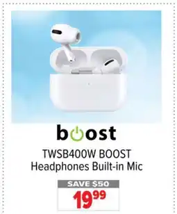 2001 Audio Video TWSB400W BOOST Headphones Built-in Mic offer