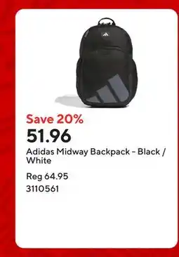 Staples Adidas Midway Backpack - Black /White offer