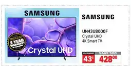 2001 Audio Video UN43U8000F 43 Crystal UHD 4K Smart TV offer