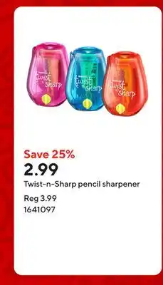 Staples Twist-n-Sharp pencil sharpener offer