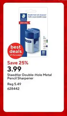 Staples Staedtler Double-Hole Metal Pencil Sharpener offer