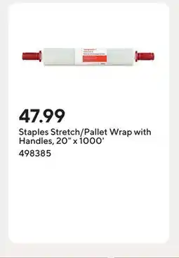 Staples Staples Stretch/Pallet Wrap with Handles, 20 x 1000' offer