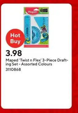 Staples Maped 'Twist n Flex' 3-Piece Drafting Set - Assorted Colours offer